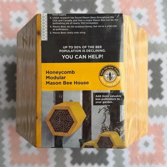 Bee House Honeycomb Modular Mason Bee House - Yellow - Picture 4 of 5